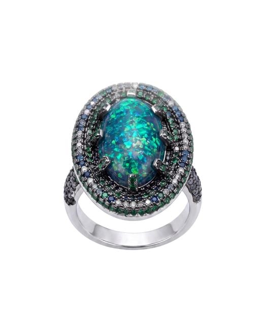 Latelita London Green Serafina Opal Cocktail Ring