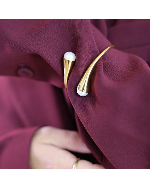 Linda Fiore Metallic Bella Vermeil Bangle With Freshwater Pearls