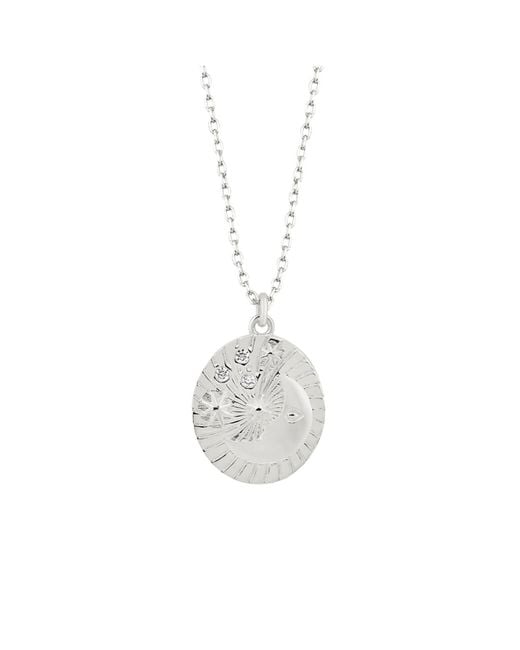 Spero London Metallic Moon Silhouette Sterling Necklace
