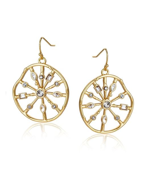 Rare Matters Jewelry Metallic Sunbeam Wheel Earrings