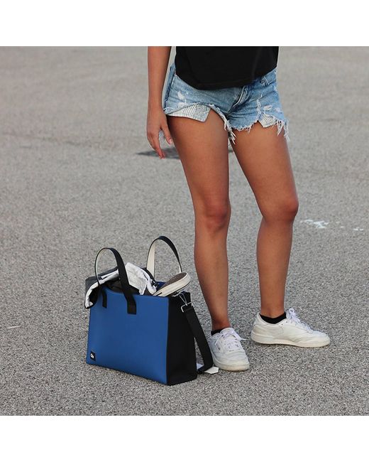 Qu Blue Matte Tote Bag