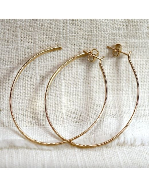 Melt'm Jewelry Metallic Hammered Filled Open Hoop Earrings, 2 Inch Statement Hoops