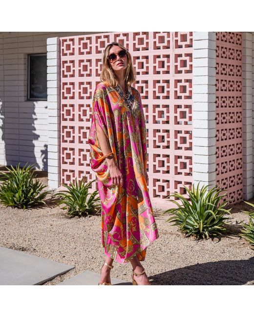 Jennafer Grace Red Voglia Rosa Caftan Kaftan Dress