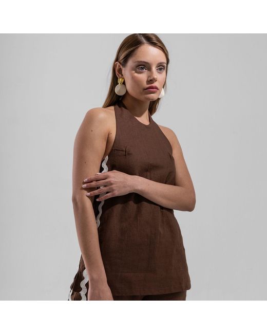 Thisisu Collection Brown Wavy Top