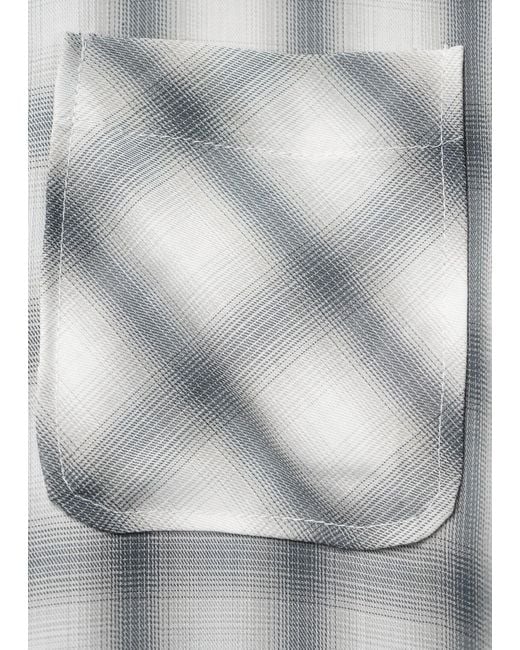 Éclectique Gray Monotone Plaid Button-Up Shirt for men