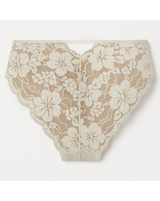 Noblesse Oblige Gray Two Tone Key Hole Detail Flock Effect Panty