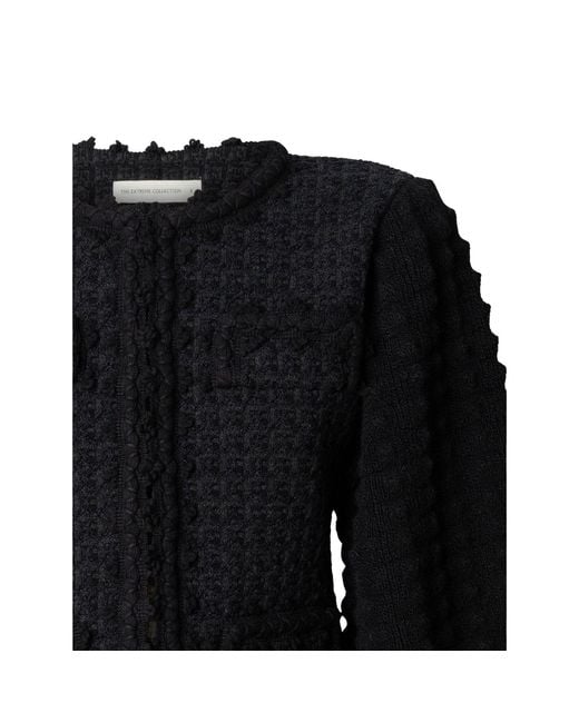 The Extreme Collection Black Tweed-Style Structured Cardigan Kingston