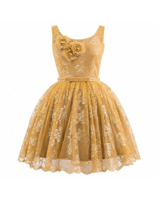 Miro Misljen Metallic Petticoat Dress