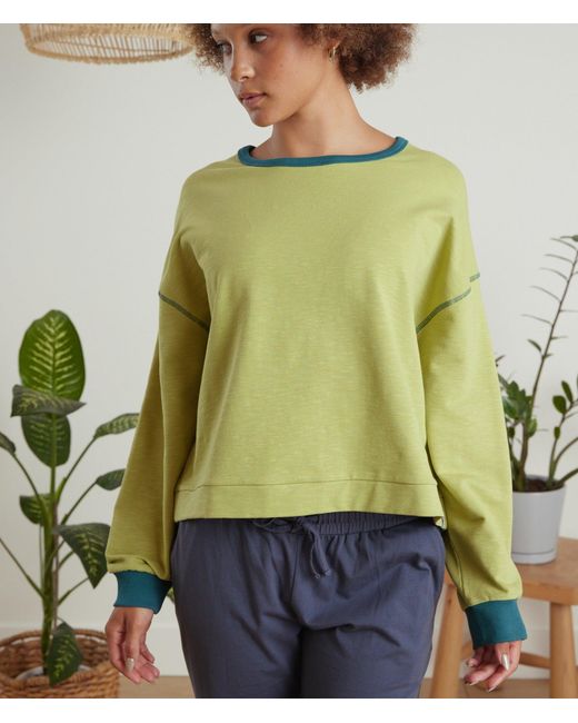 Known Supply Green Boxy Cotton Crewneck