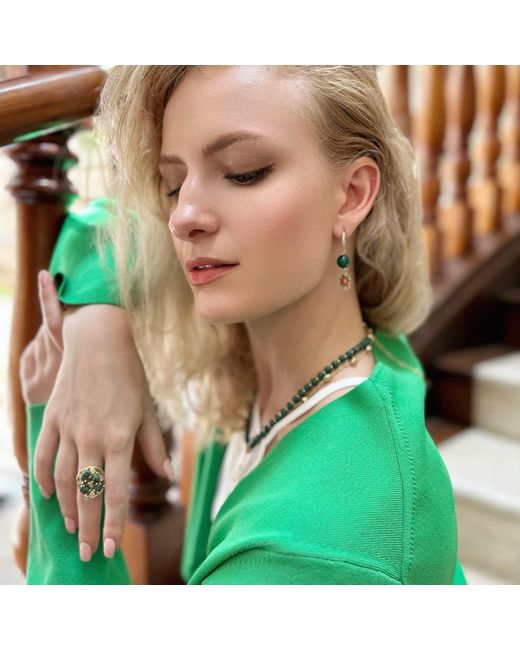 Farra Green Zoisite Gemstone Statement Ring