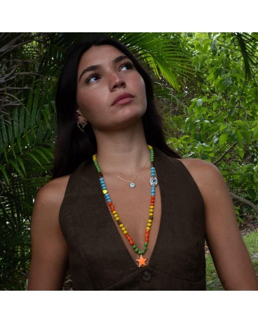 Ebru Jewelry Multicolor Endless Summer Colorful Star Beaded Necklace