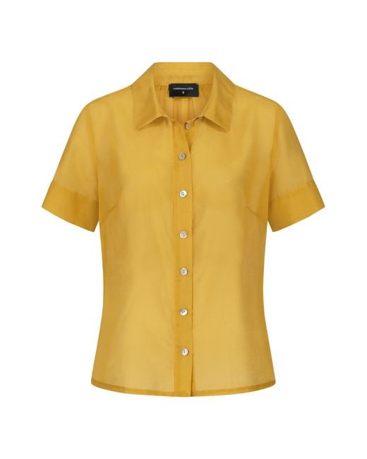 Marianna Déri Yellow Mustard Silk Blend Blouse