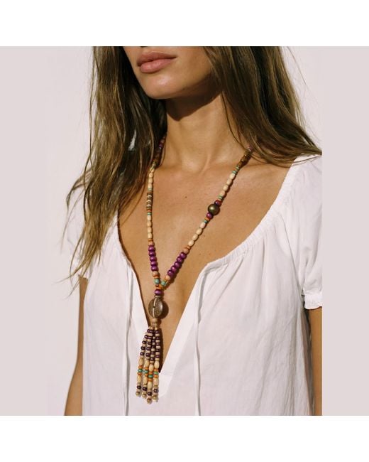 By Virgo Metallic Noira Tassel Necklace