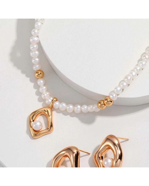Angel Barocco Metallic Bead & Pearl Necklace