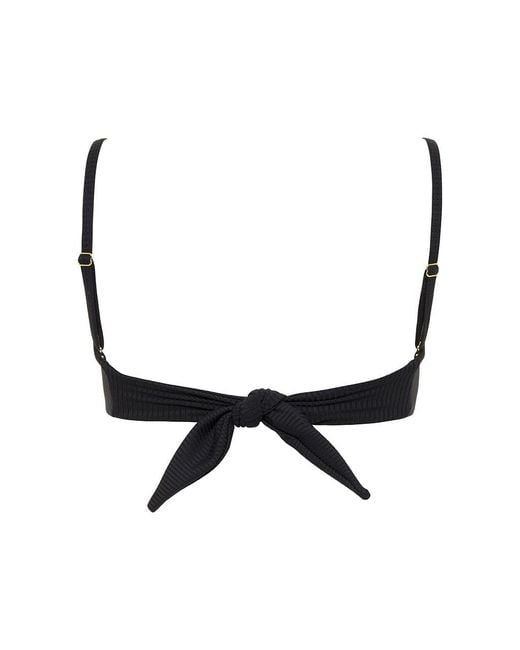 Montce Black Rib Tori Bandeau Bikini Top