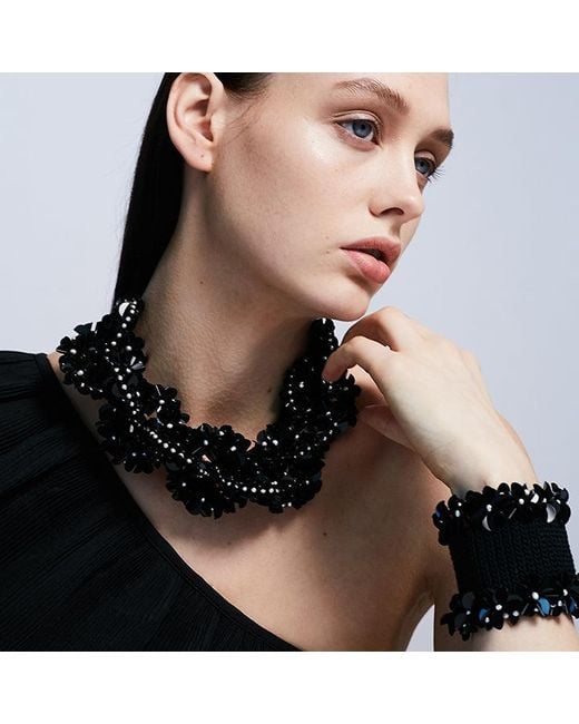 PINAR OZEVLAT Black Yasmine Necklace