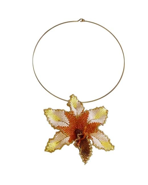 Iliana Arrazola Metallic Orchid Choker, And, Glass Beads, Beaded Jewelry
