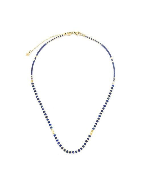 KAMARIA Metallic Lumira Mini Gemstone Necklace With Miyuki Beads