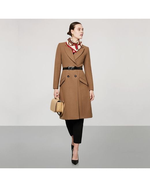 SEREN LONDON Brown Neutrals Classic Double-Breasted Coat