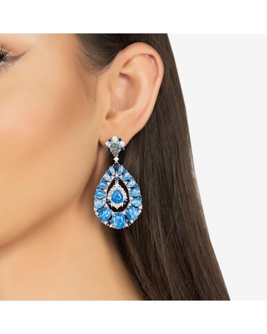 Latelita London Blue Paloma Opal Drop Earrings