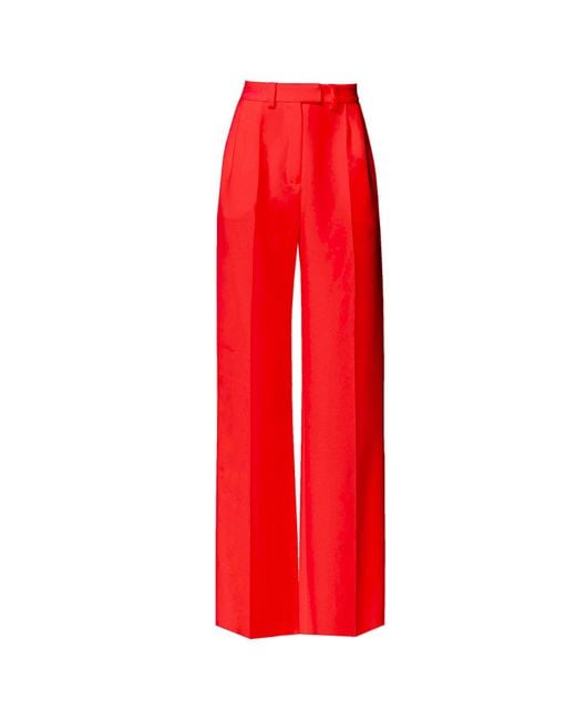 Angelika Jozefczyk Red Sanremo High-rise Wide-leg Suit Pants