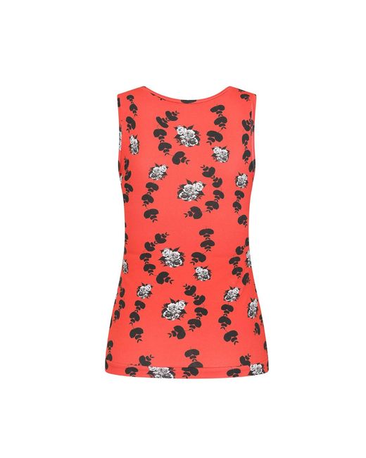Sophie Cameron Davies Red Floral Cotton Vest Top