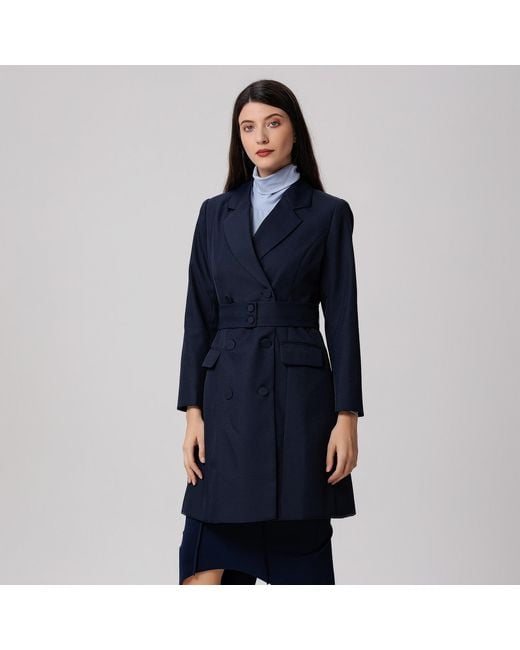 Smart and Joy Blue 'Belted Tailor Coat