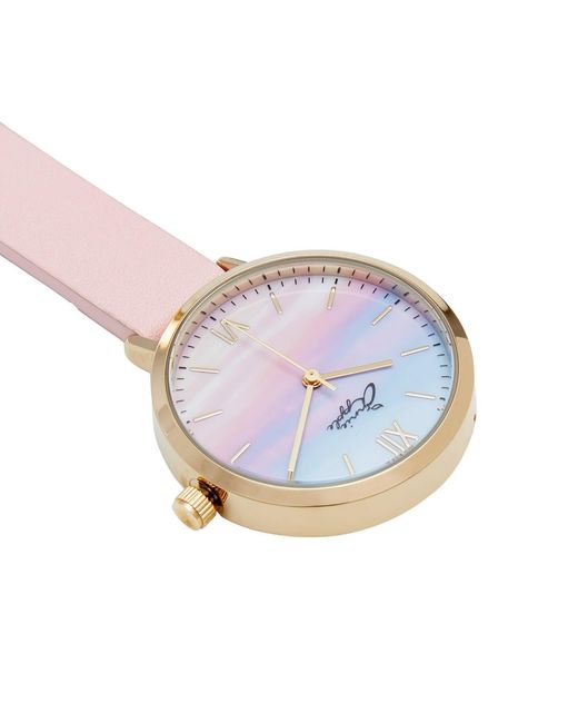 Bermuda Watch Company White Annie Apple Meraki Sunset Blush Leather Nurse Fob Watch