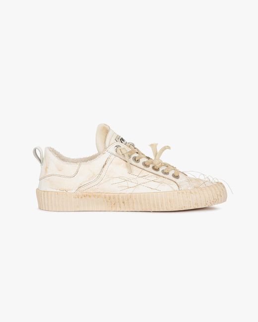 Springa | Unique Vulcanized Sneakers Italian Handmade Natural Wavy Leather Embroidery Vintage Sneakers for men