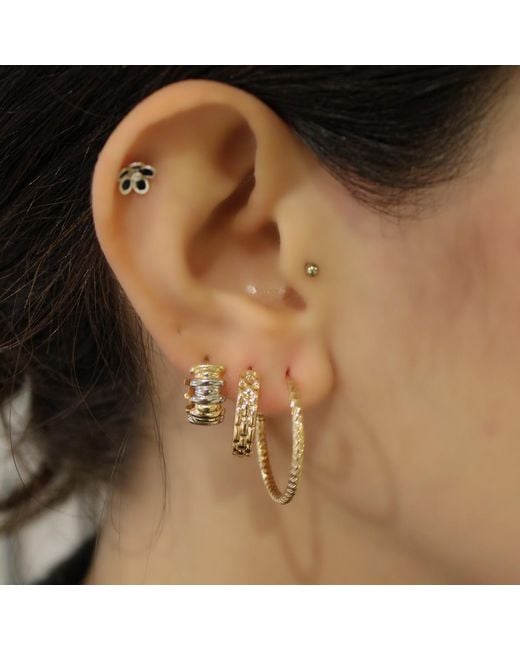 1610Istanbul Metallic Galata Texture Earrings