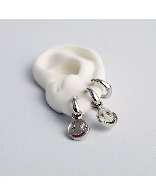 Kasun Metallic Smile Hoop Earrings – September – Sapphire –