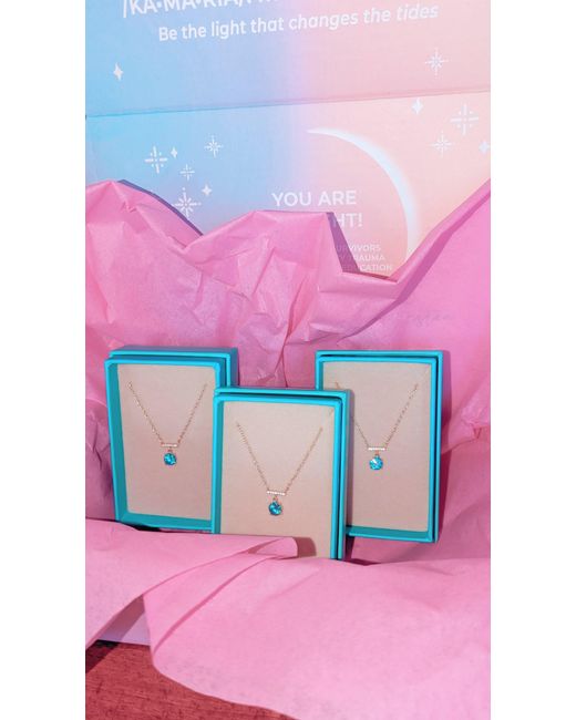 KAMARIA Metallic Birthstone Solitaire & Crystal Bar Necklace