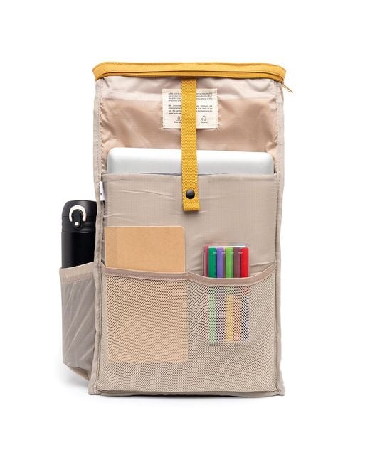 Lefrik Metallic Roll Mini Backpack Mustard