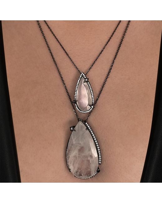 SALLY SKOUFIS Metallic Nourish Necklace With Natural Diamond & Moonstone