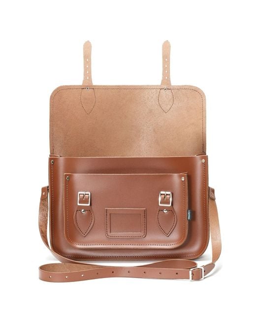 Zatchels Pink Handmade Leather 16 Inch Satchel for men