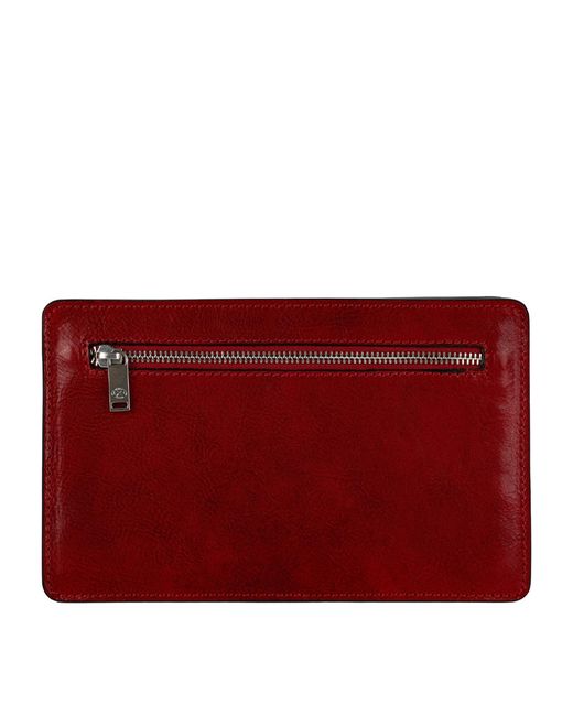 Time Resistance Red Leather Clutch Purse for men