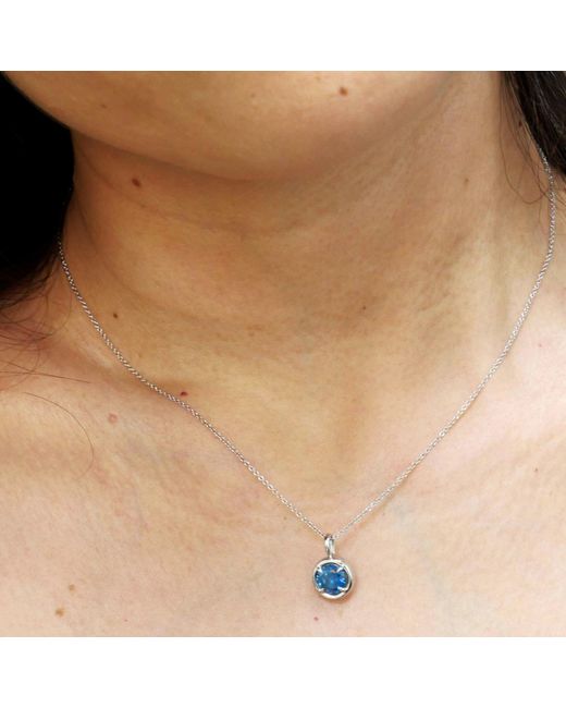 Rahul's Jewels Blue 1.03 Carat Genuine Diamond Round Solstice Pendant