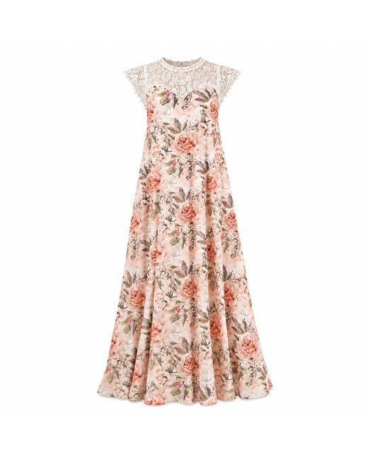 NEVA Pink Maelis Lace Detail Wedding Guest Dress
