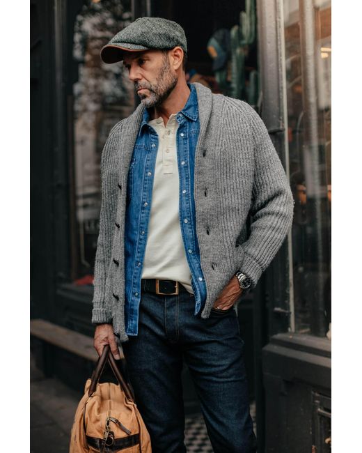 &SONS Trading Co Gray Pioneer British Wool Cardigan 2 for men