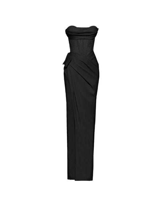 Angelika Jozefczyk Black Corset Gown – Palermo High-Slit Strapless Evening Dress, Wedding Guest