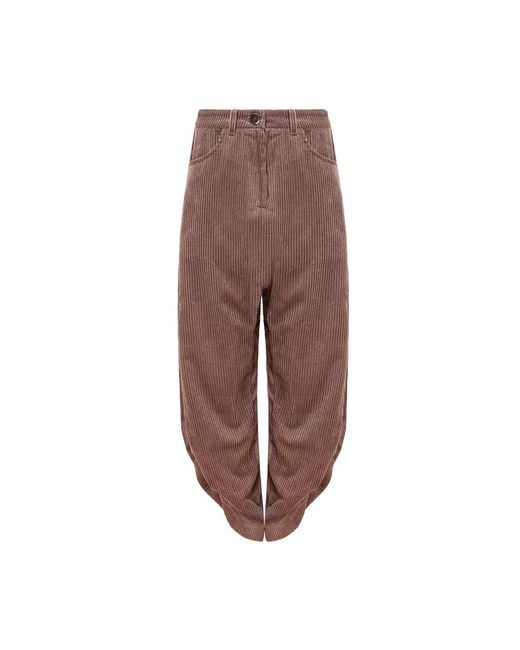 Mandragora Brown Loose Cut Corduroy Trousers Barro Cappuccino