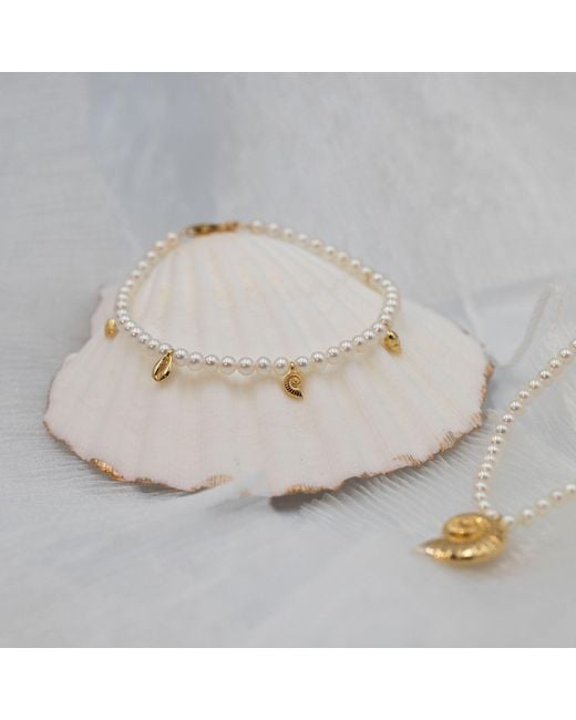 Cier Metallic Ocean Shell Pearl Bracelet