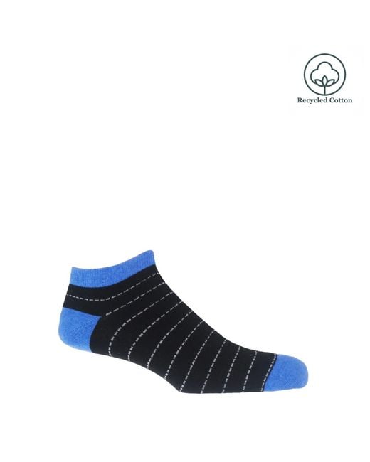 Peper Harow - Made in England Blue Trainer Socks Bundle for men