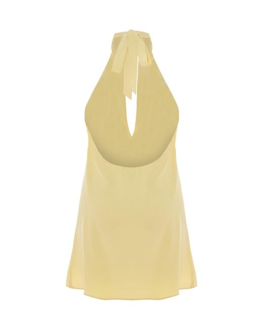 Maison sél Yellow Embroidered Mini Dress