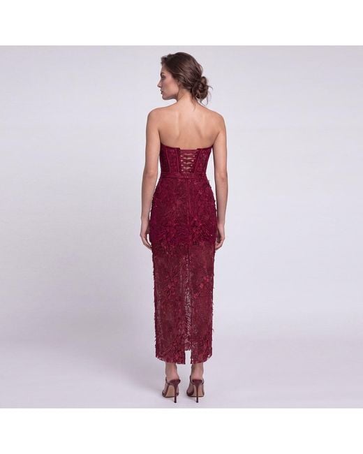 Angelika Jozefczyk Red Catrice Lace Corset Top Burgundy