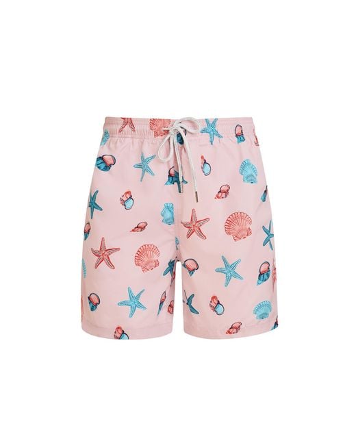 Robert & Son White Shell Starfish Swim Shorts for men
