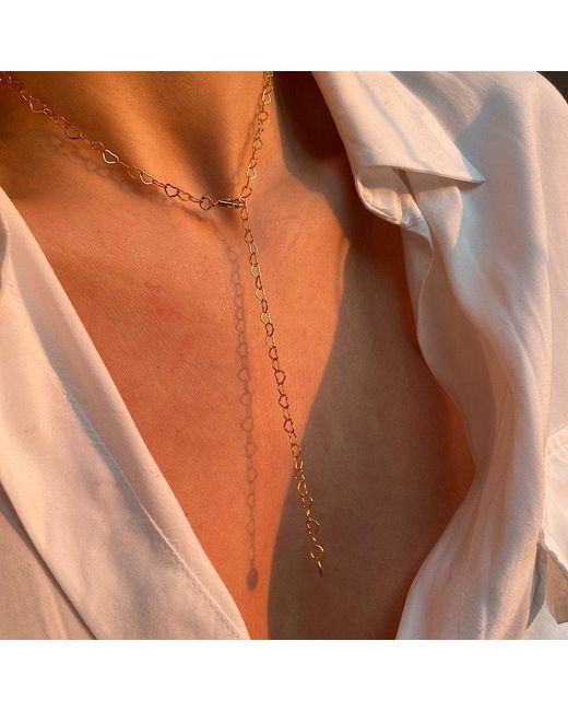 Spero London Metallic Love Heart Sterling Chain Bracelet & Necklace Set