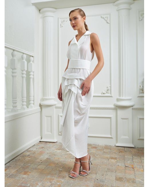 Lumina Eligma White The Tuxedo Dress