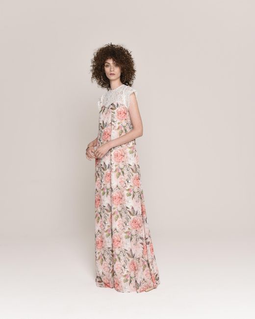 NEVA Pink Maelis Lace Detail Wedding Guest Dress
