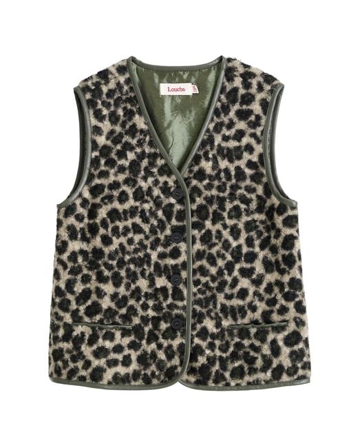 Louche Black Chris Animal Print Gilet